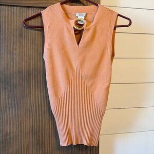 Vintage Cache peach ribbed sleeveless Tank Top size S